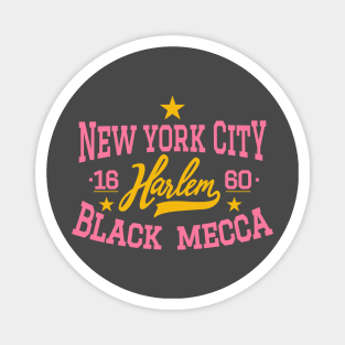 Black Mecca Harlem New York - Harlem Logo - Black Mecca Harlem Shirt Magnet